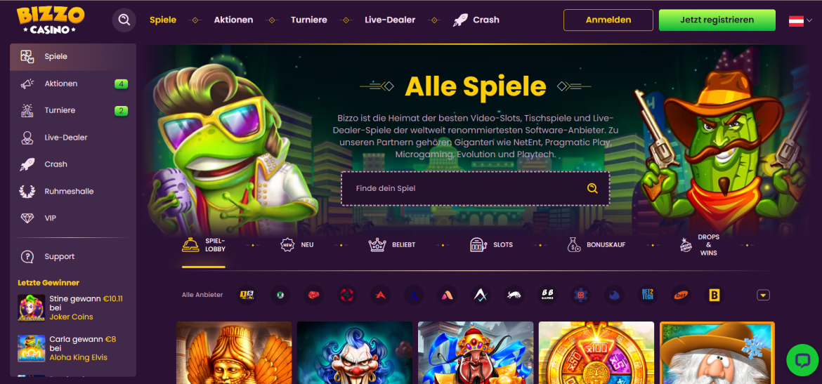 Bizzo Casino Verschillende casinospellen BIZZOcasino Verschillende casinospellen
